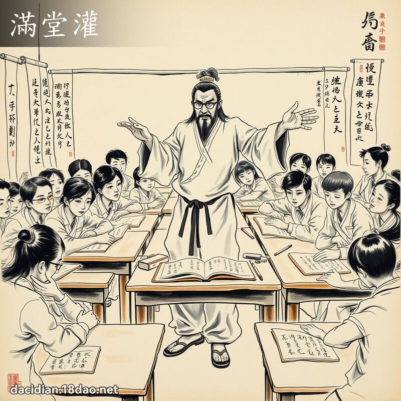 滿堂灌 配图