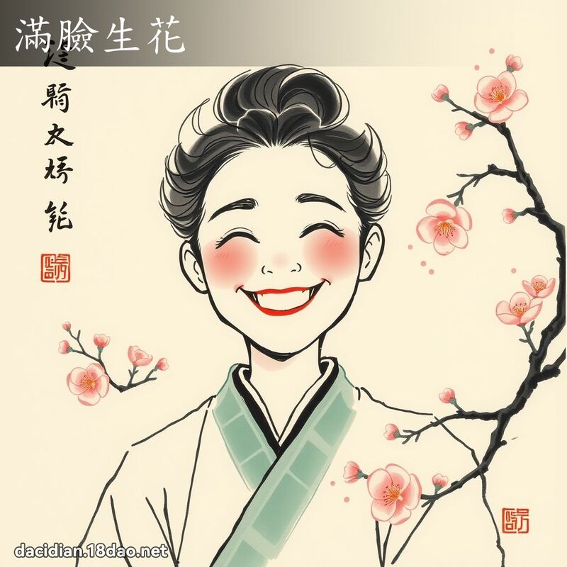 滿臉生花 配图