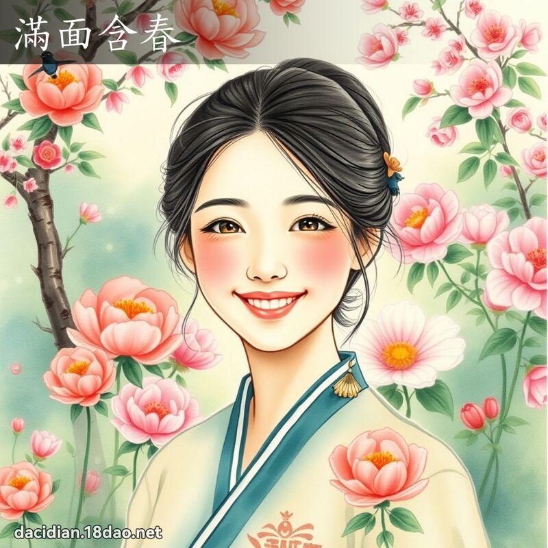 滿面含春 配图