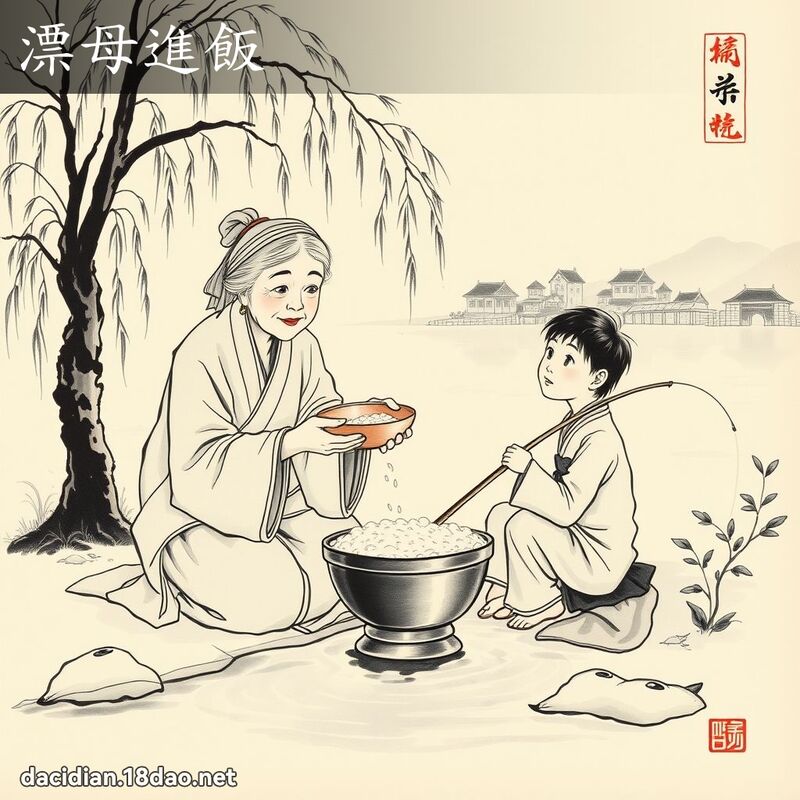 漂母进饭 配图