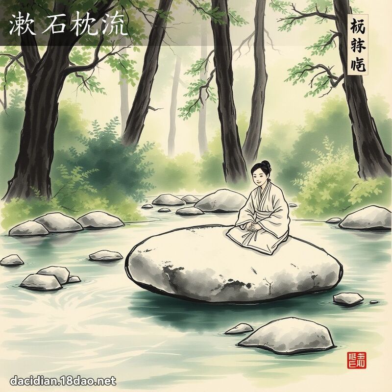 漱石枕流 配图