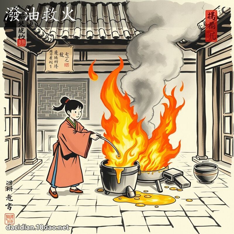 泼油救火 配图
