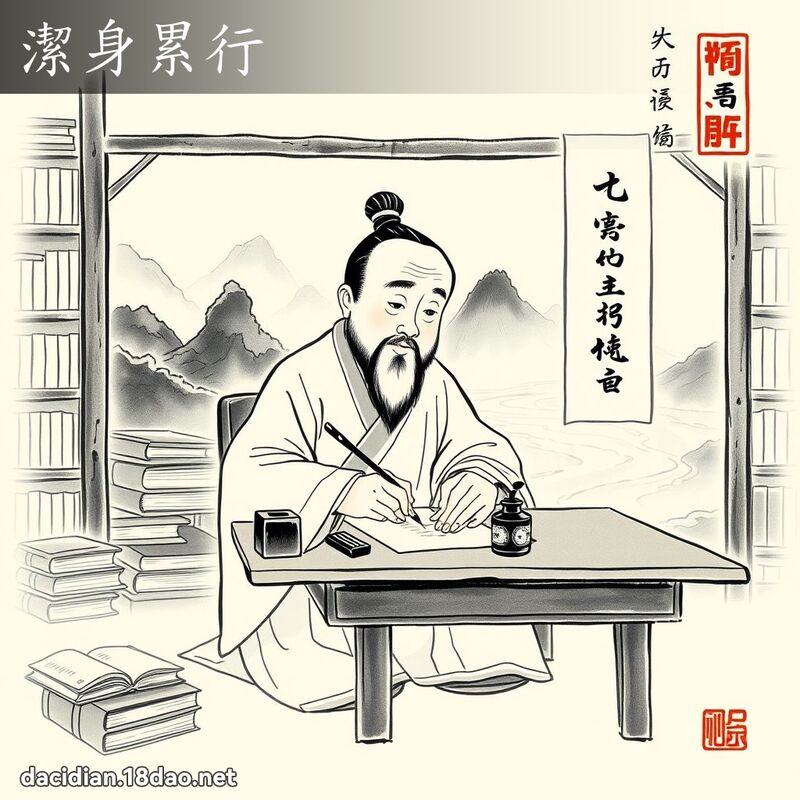 洁身累行 配图