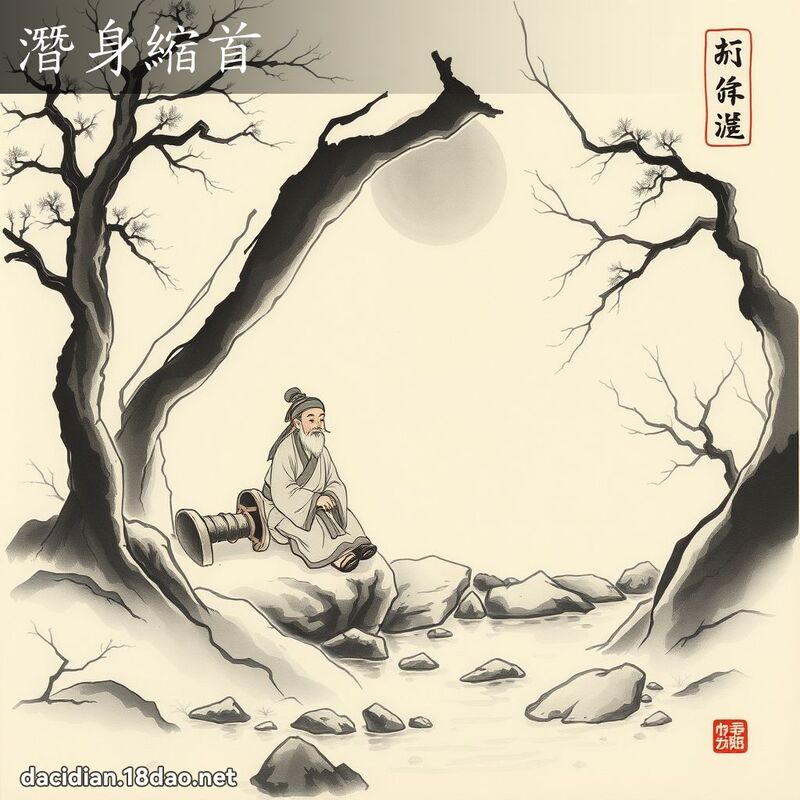 潜身缩首 配图