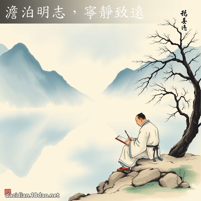澹泊明志,寧静致远 配图
