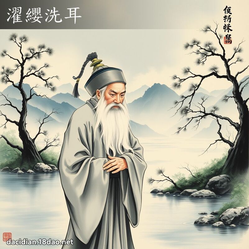 濯缨洗耳 配图