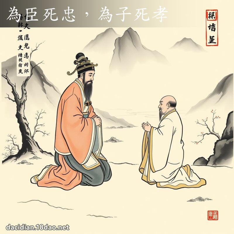 為臣死忠，為子死孝 配图