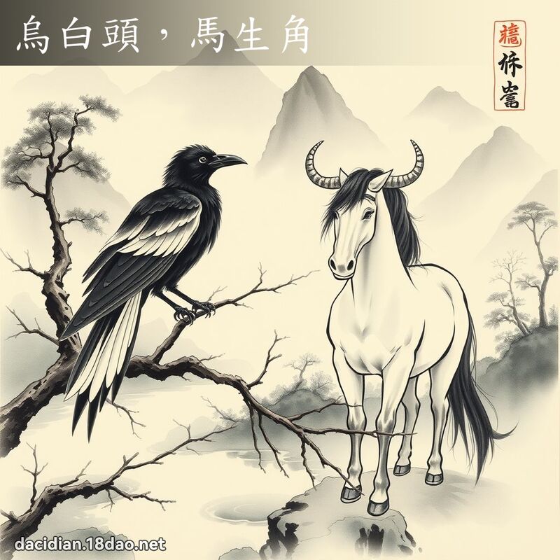 乌白头,马生角 配图