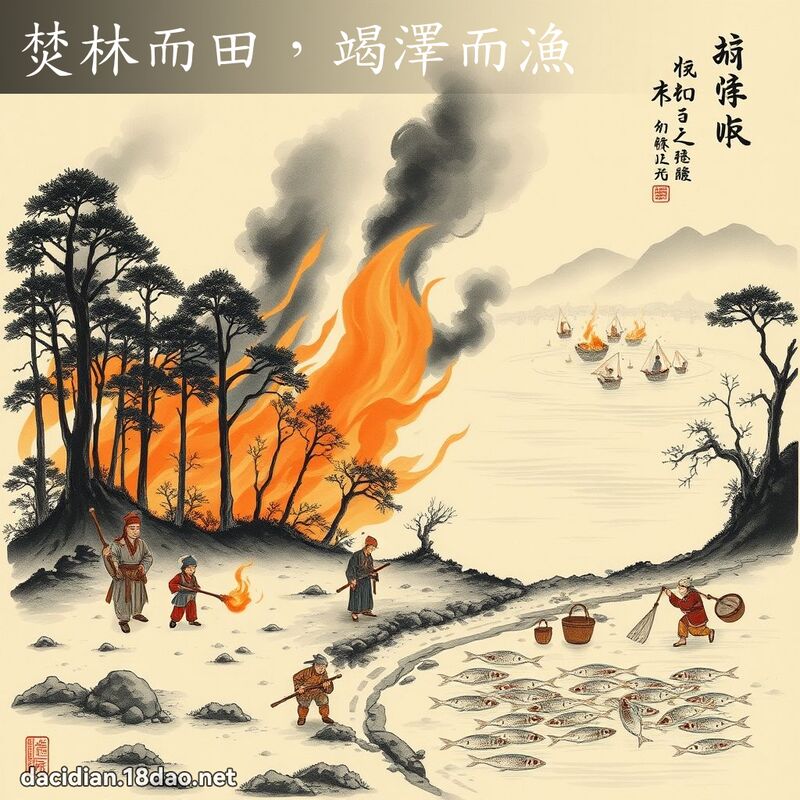 焚林而田,竭泽而渔 配图