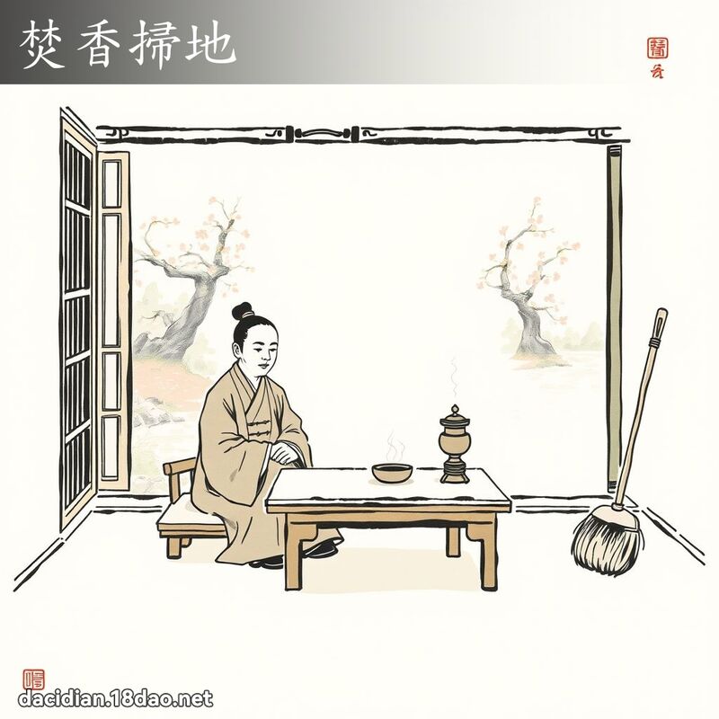 焚香扫地 配图