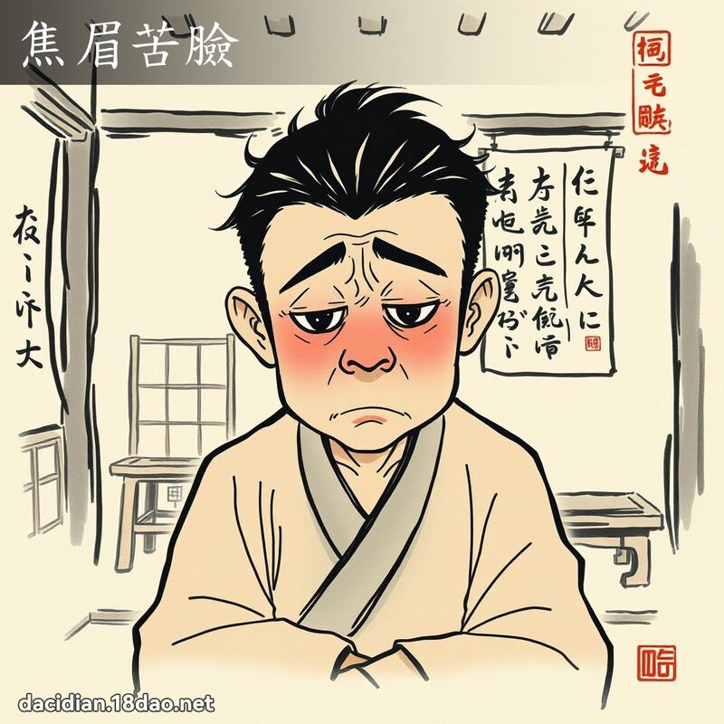 焦眉苦脸 配图