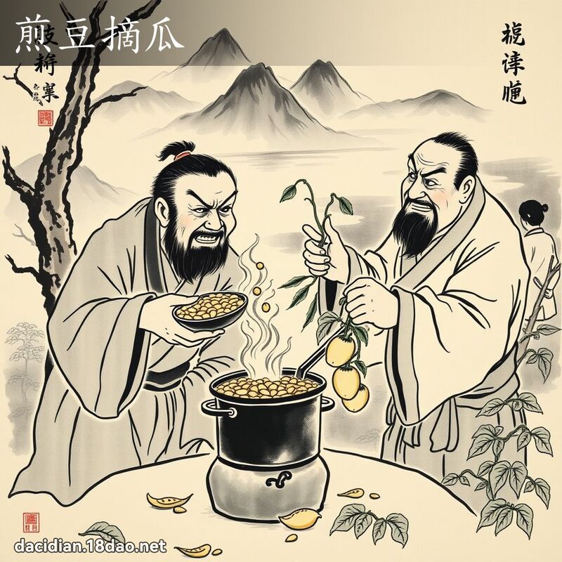 煎豆摘瓜 配图