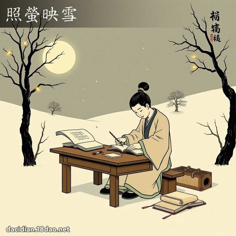 照萤映雪 配图