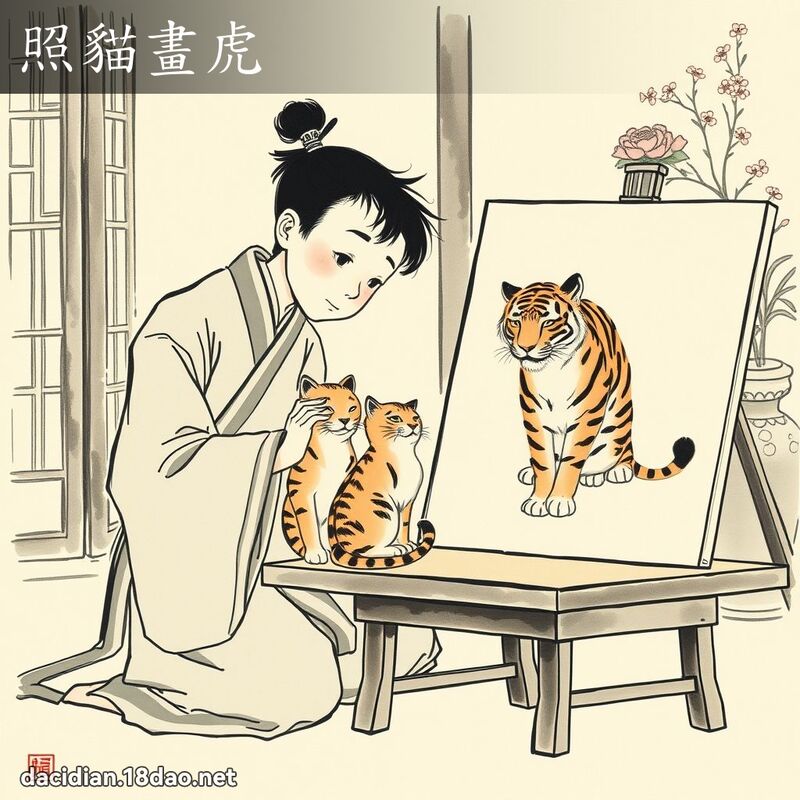 照猫画虎 配图