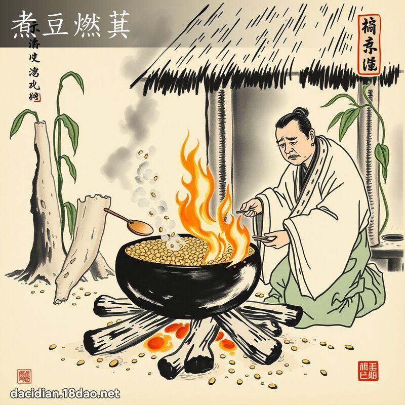 煮豆燃萁 配图