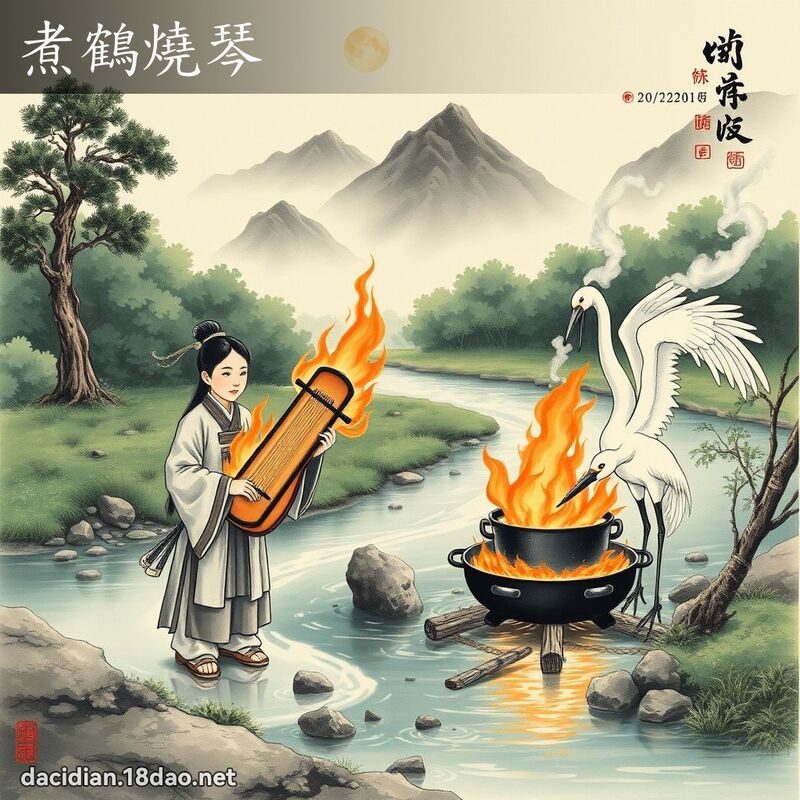 煮鹤烧琴 配图