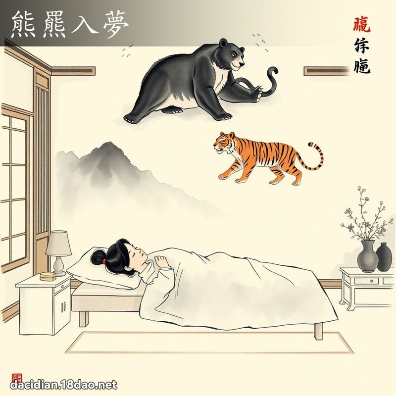 熊羆入梦 配图