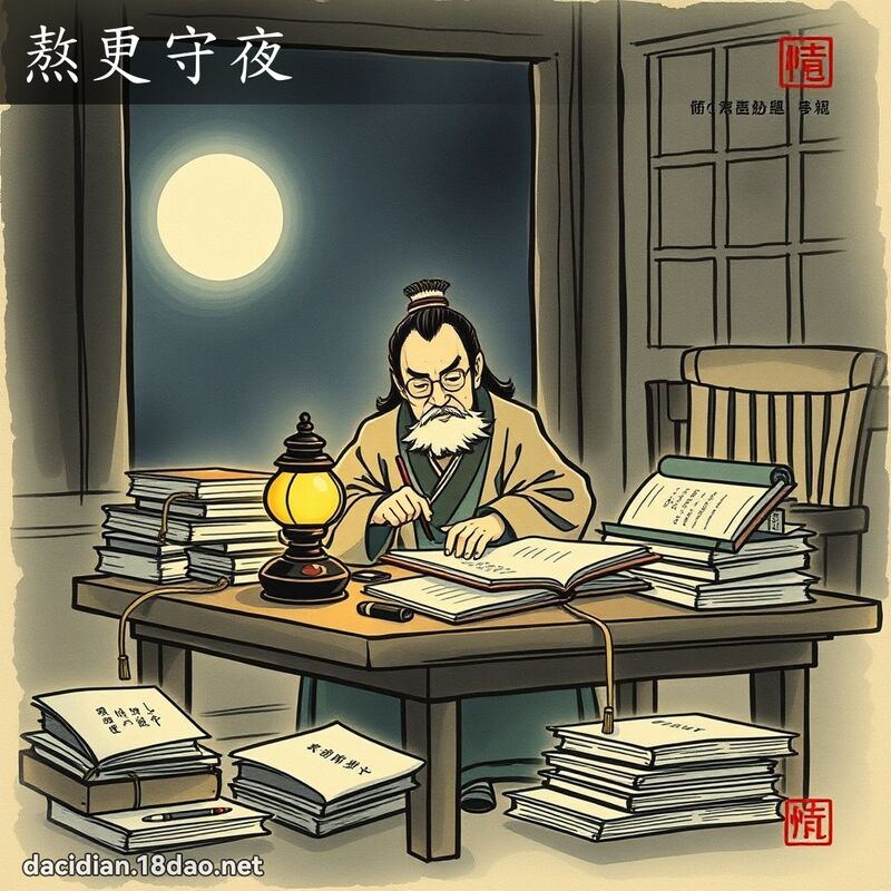 熬更守夜 配图