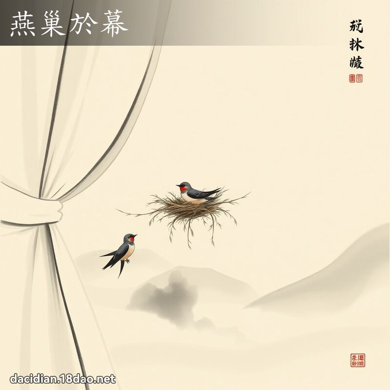 燕巢於幕 配图
