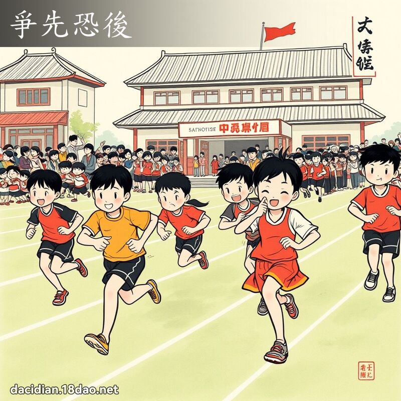 爭先恐后 配图