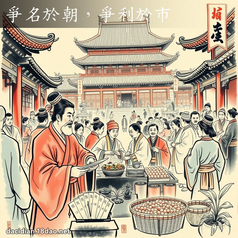 爭名於朝,爭利於市 配图