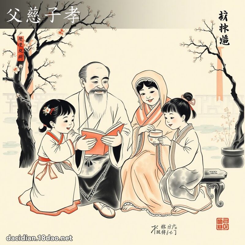 父慈子孝 配图