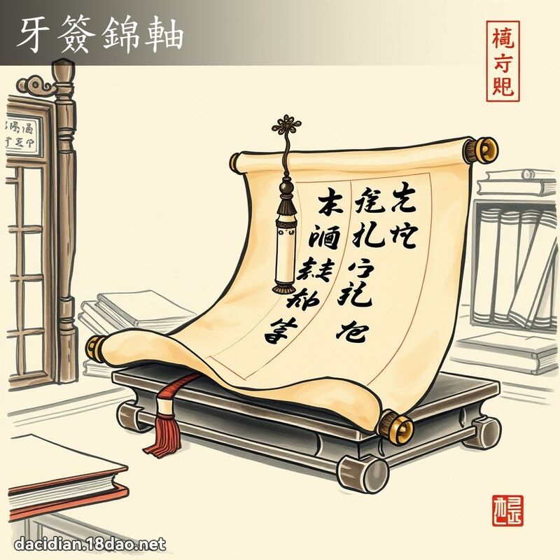 牙签锦轴 配图
