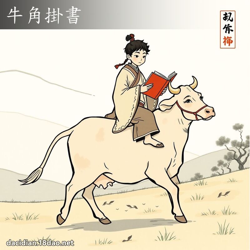 牛角掛书 配图