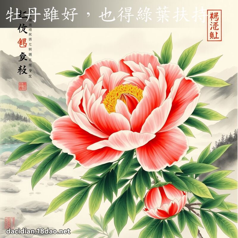 牡丹虽好,也得绿叶扶持 配图