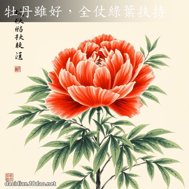 牡丹虽好,全仗绿叶扶持 配图