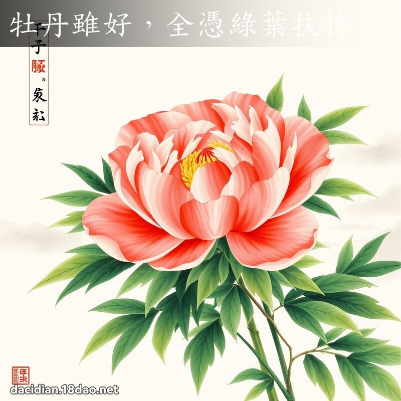 牡丹虽好,全凭绿叶扶持 配图