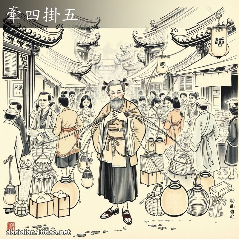 牵四掛五 配图