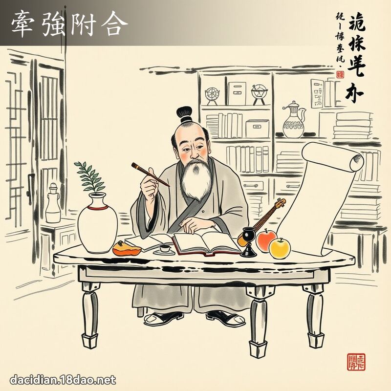 牵强附合 配图