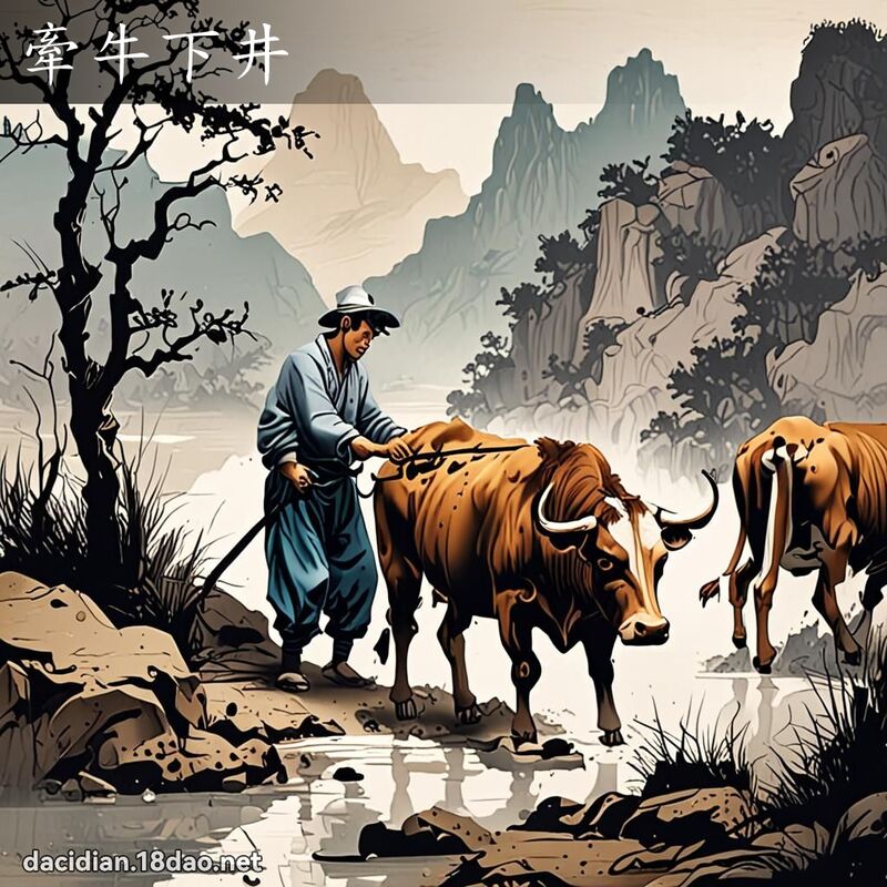 牵牛下井 配图