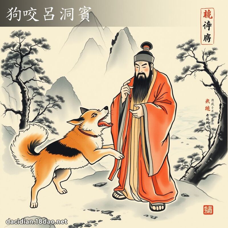 狗咬吕洞宾 配图
