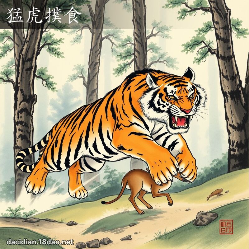 猛虎扑食 配图