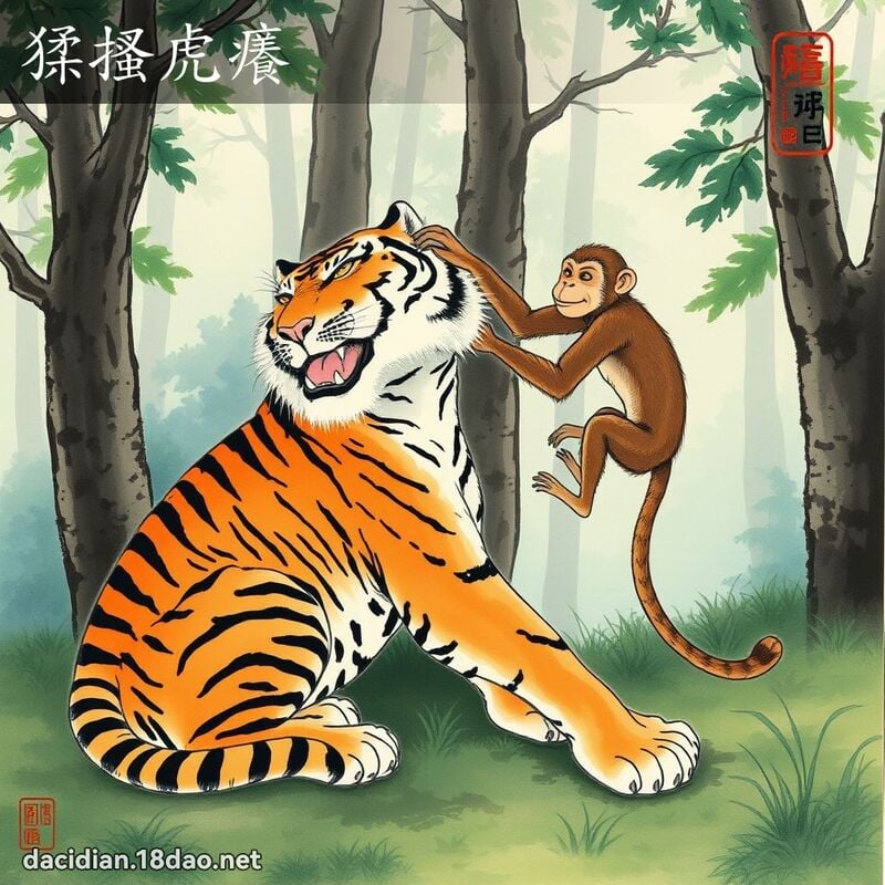 猱搔虎痒 配图