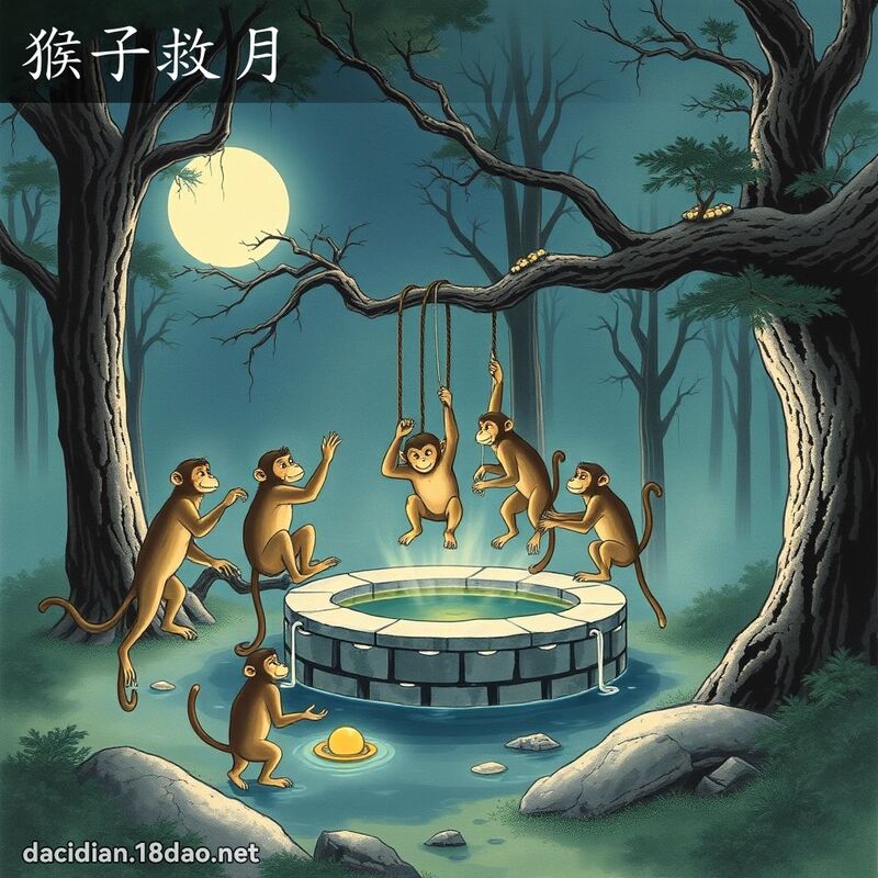 猴子救月 配图