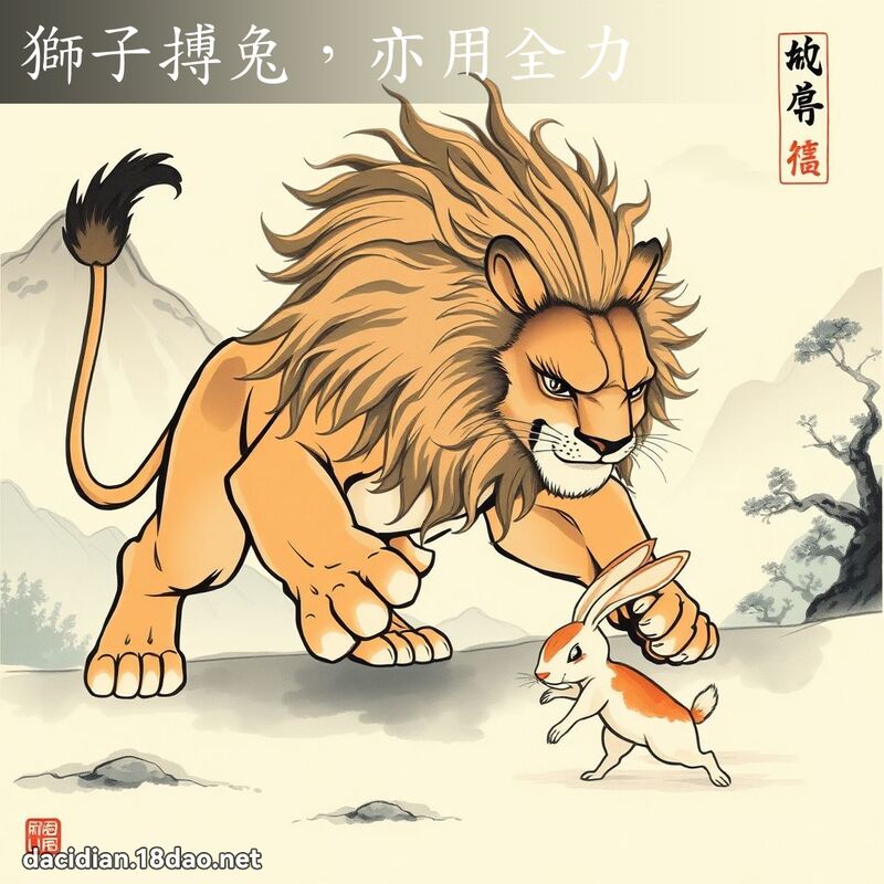 狮子搏兔,亦用全力 配图