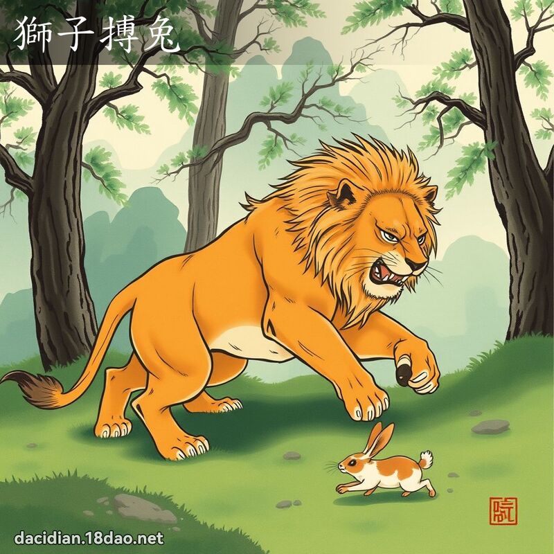 狮子搏兔 配图