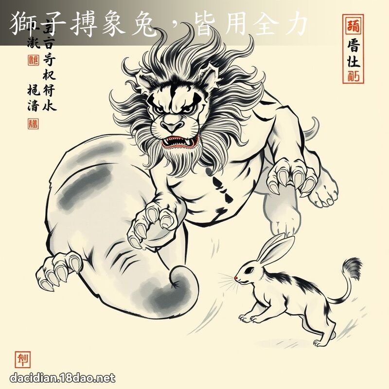 狮子搏象兔,皆用全力 配图
