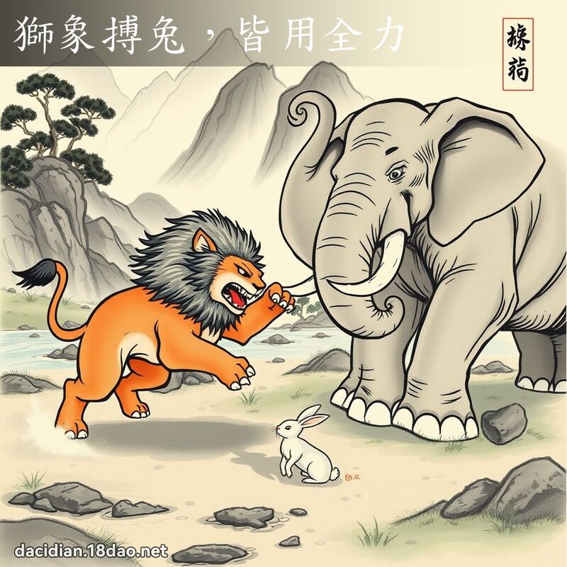 狮象搏兔,皆用全力 配图