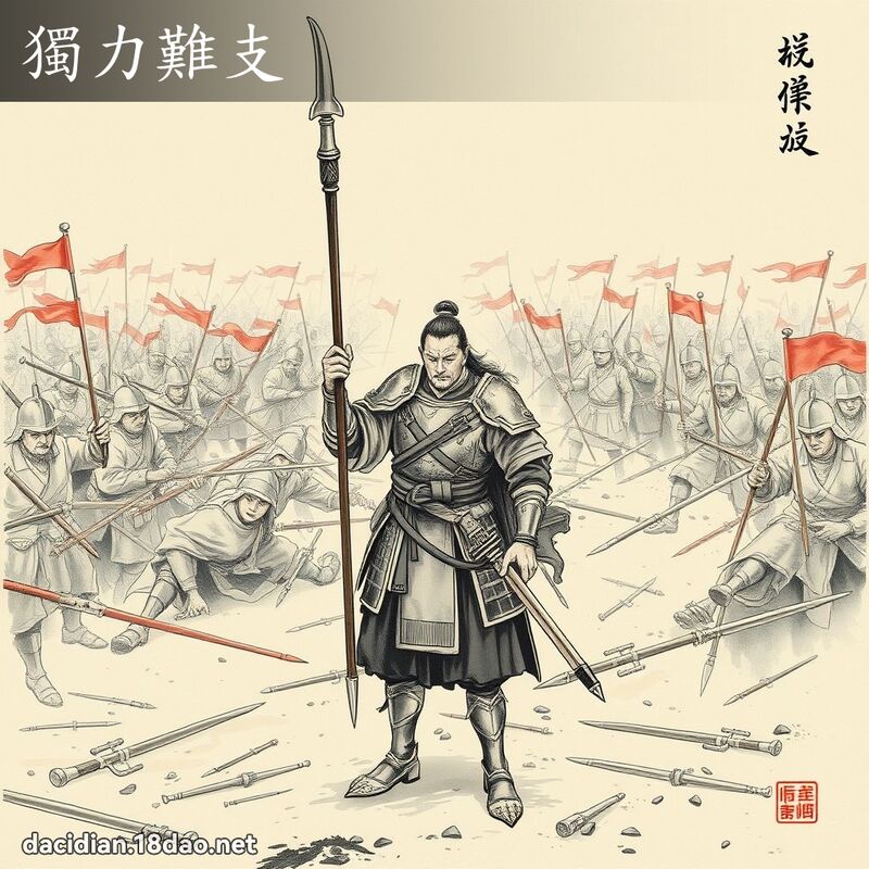 独力难支 配图