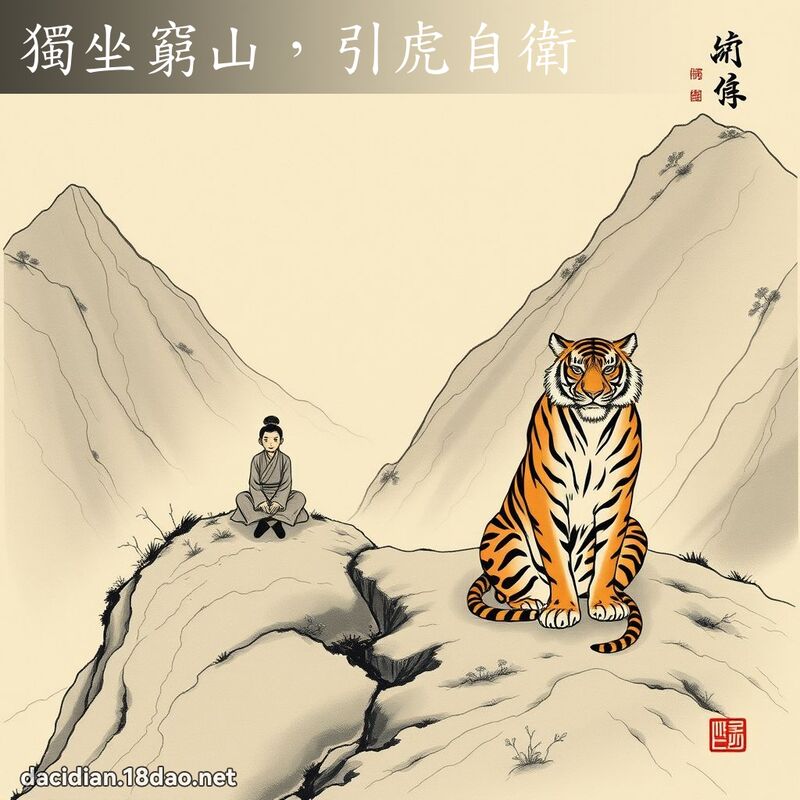 独坐穷山,引虎自卫 配图