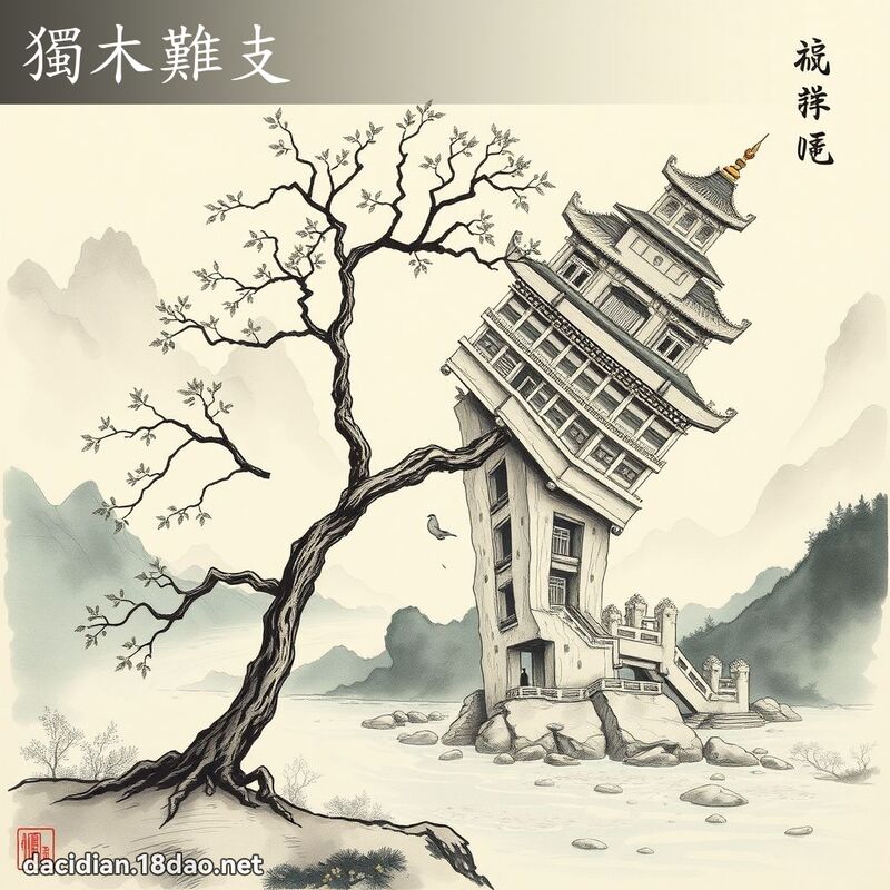 独木难支 配图