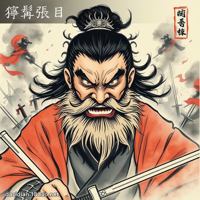 獰髯張目 配图