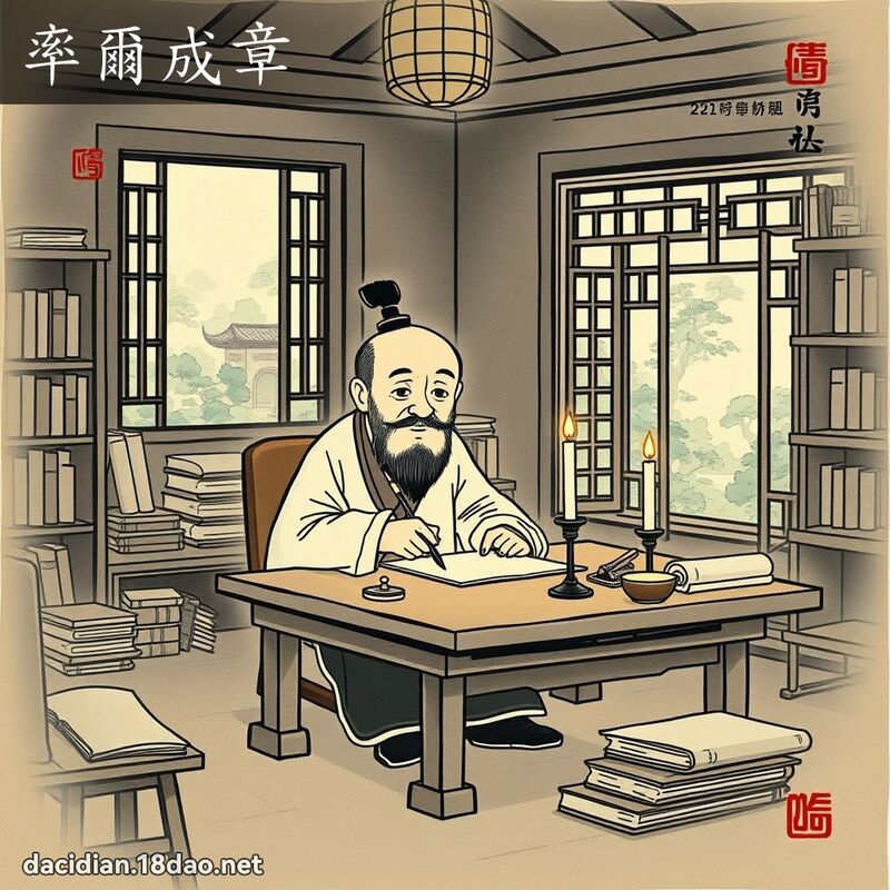 率爾成章 配图