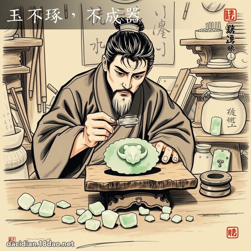 玉不琢,不成器 配图