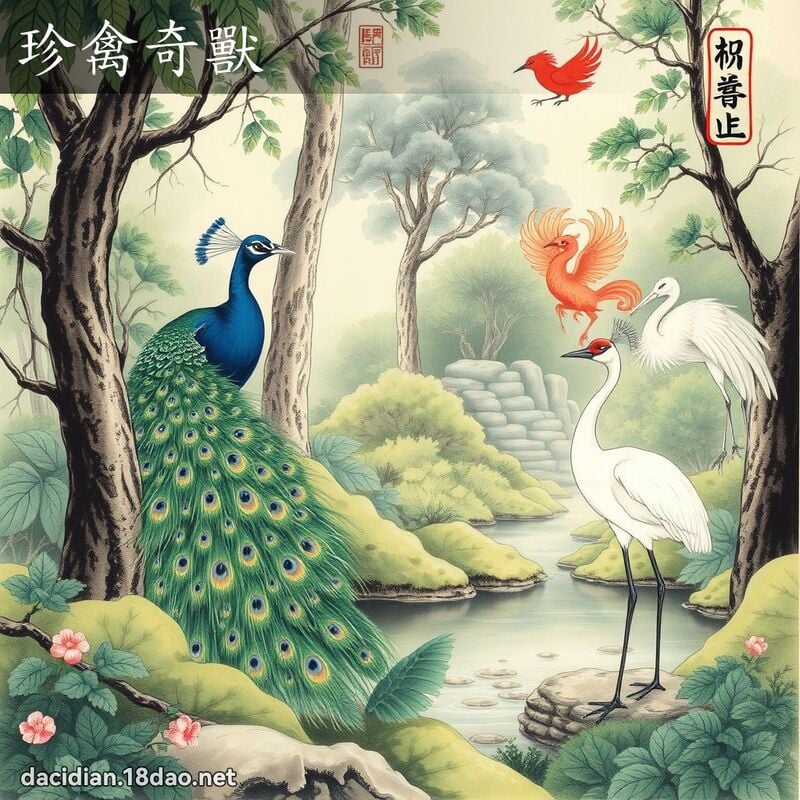 珍禽奇獸 - 中華成語配圖