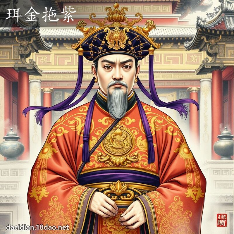 珥金拖紫 配图